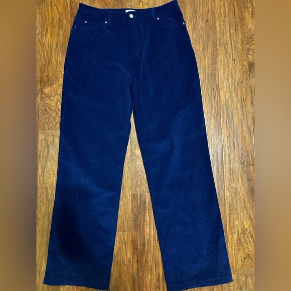 Cabana by Crown & Ivy Navy Blue Women’s Size 14 Navy Blue Corduroy Pants - Picture 1 of 6